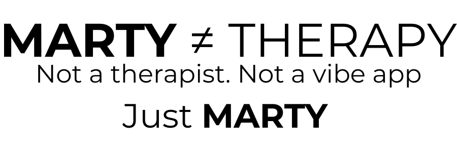 MARTY ≠ THERAPY wordmark